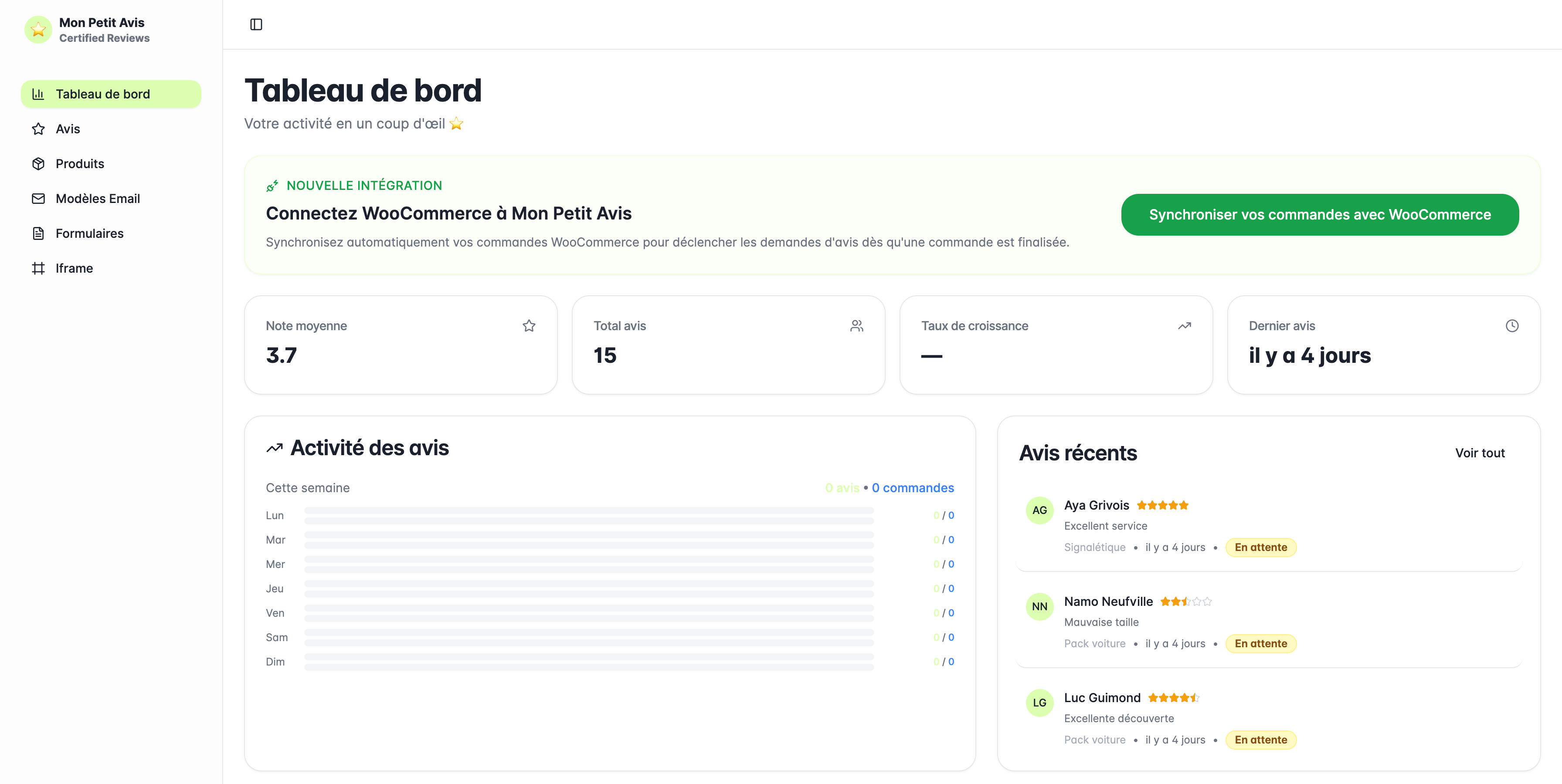 Gérez vos avis clients en toute simplicité.